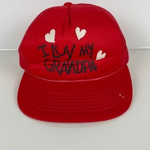 I LUV MY GRANDPA Vintage Trucker SnapBack Hat, Adult OS